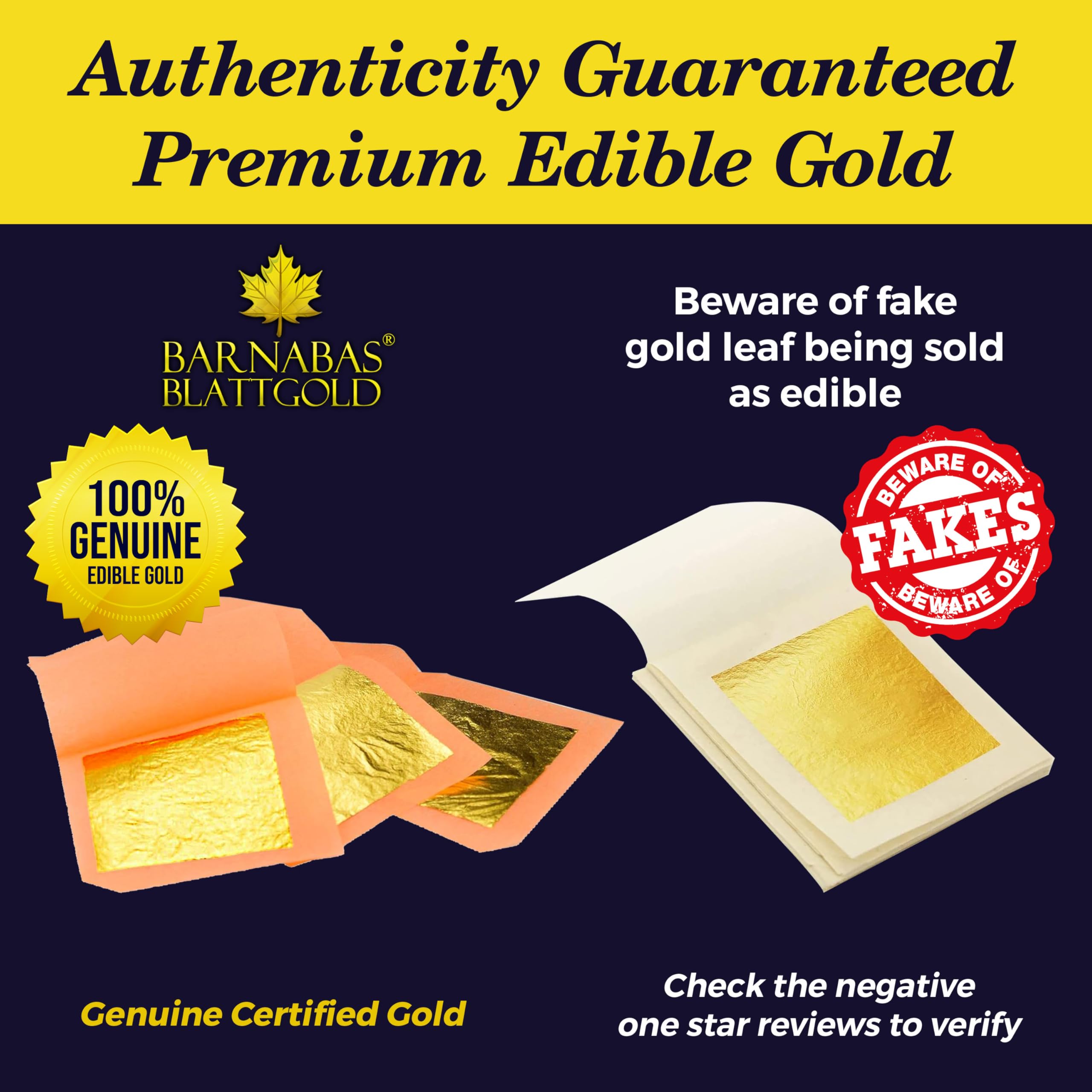 Amazon.com: Barnabas Edible Gold Leaf 24K - Cake Decorations